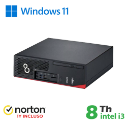 PC FUJITSU D538/738 SFF INTEL i3-8GEN 16GB RAM 256GB SSD WIN 11 PRO UPG + NORTON ANTIVIRUS cod.RN54432312