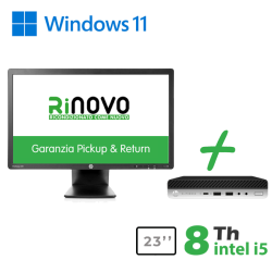 ULTRA MINI PC DM HP 600-800 G4/G5 ULTRA MINI PC DM INTEL i5-8GEN 8GB RAM 256GB SSD WIN 11 PRO + MONITOR HP E231 23