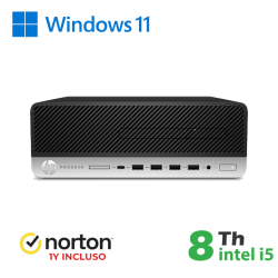 PC HP 600-800 G5 SFF INTEL i5-8GEN 16GB RAM 256GB SSD WIN 11 PRO UPG + NORTON ANTIVIRUS cod.RN64532311