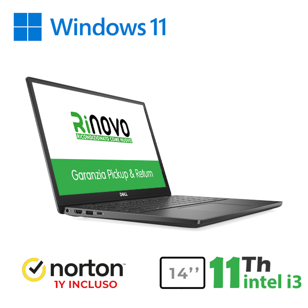 NOTEBOOK DELL LATITUDE 3420 14" INTEL i3-11GEN 8GB RAM 128GB SSD WINDOWS 11 PRO + NORTON ANTIVIRUS cod.RN42421311