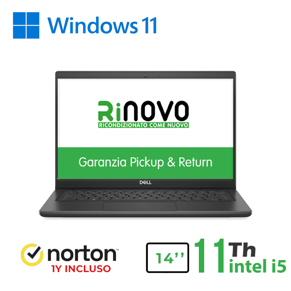 NOTEBOOK DELL LATITUDE 3420 14" INTEL i5-11GEN 8GB RAM 512GB SSD WINDOWS 11 PRO + NORTON ANTIVIRUS cod.RN42524311