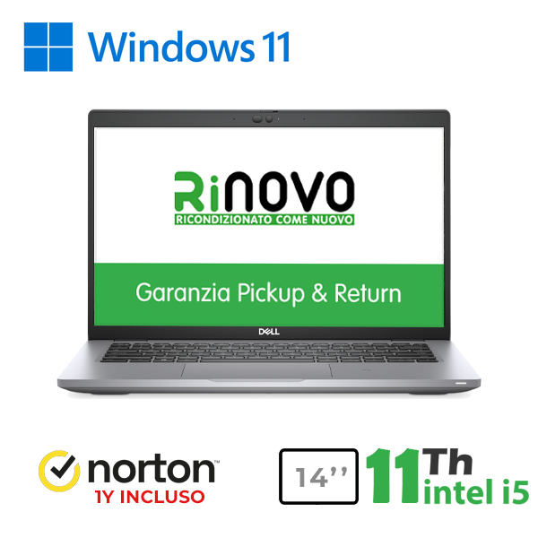 NOTEBOOK DELL LATITUDE 5420 14" INTEL i5-11GEN 16GB RAM 256GB SSD WINDOWS 11 PRO + NORTON ANTIVIRUS cod.RN42532316