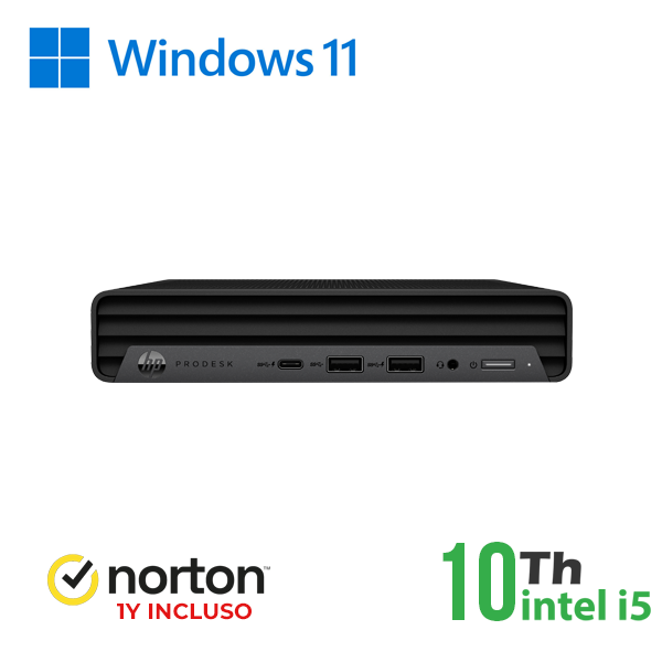 MINI PC HP 600 G6 DM INTEL i5-10GEN 16GB RAM 512GB SSD WIN 11 PRO UPG + NORTON ANTIVIRUS cod.RN65534313