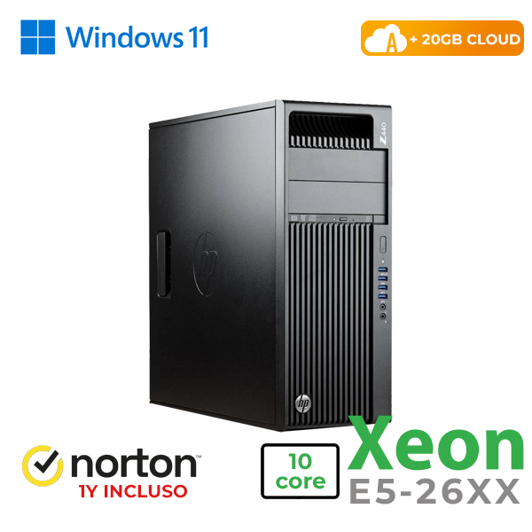 WORKSTATION HP Z440 TOWER INTEL XEON E5-26xx 10CORE 32GB RAM 256GB SSD NVIDIA QUADRO K4000 3GB WIN 11 PRO upg + NORTON ANTIVIRUS + 20GB CLOUD cod.RN67042311