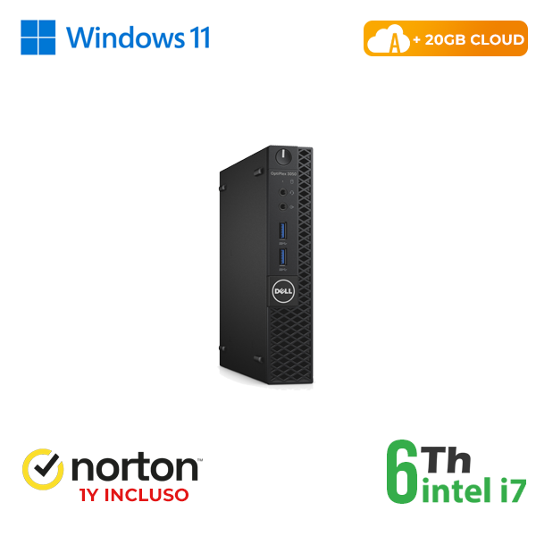 Mini PC DELL Optiplex 3050-7050M INTEL i7-6GEN 8GB RAM 256GB SSD WIN 11 PRO + NORTON ANTIVIRUS + 20GB CLOUD cod.RN45622381