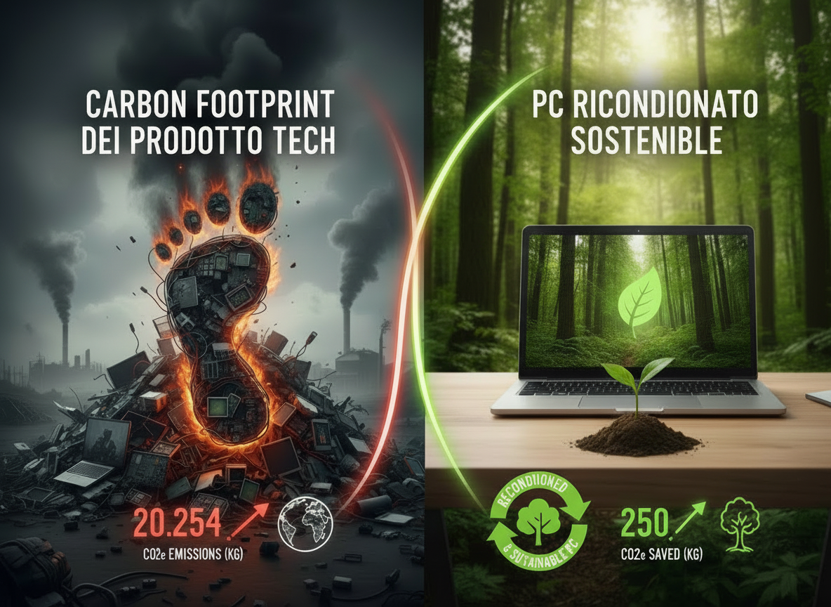 Carbon footprint dei prodotti tech: perché scegliere un PC ricondizionato è la scelta green