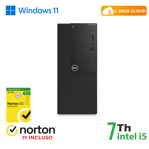 PC DELL 3050 TOWER INTEL i5-7GEN 8GB RAM 240GB SSD WIN 11 PRO UPG + NORTON ANTIVIRUS + 20GB CLOUD cod.RN41522311