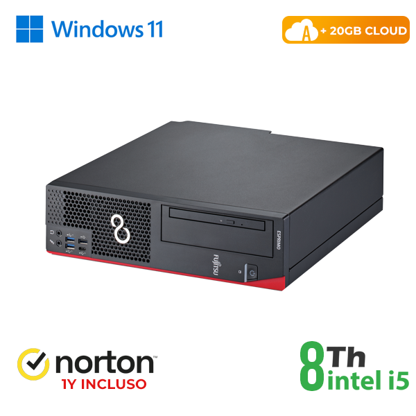PC FUJITSU D558 SFF INTEL i5-8GEN 8GB RAM 256GB SSD WIN 11 PRO UPG + NORTON ANTIVIRUS + 20GB CLOUD cod.RN54522314