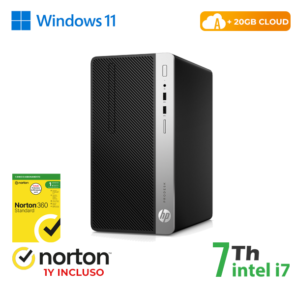 PC HP 400 G4 TOWER INTEL i7-7GEN 8GB RAM 256GB SSD WIN 11 PRO UPG + NORTON ANTIVIRUS + 20GB CLOUD cod.RN61622313