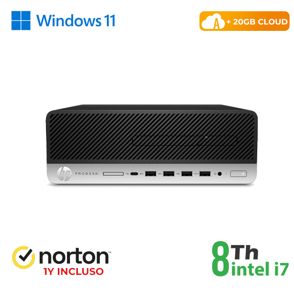 PC HP 600 G4 SFF INTEL i7-8GEN 8GB RAM 256GB SSD WIN 11 PRO + NORTON + 20GB CLOUD RN64622311