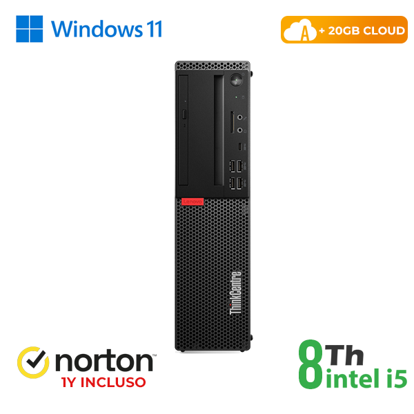 PC LENOVO THINKCENTRE M920s SFF INTEL i5-8GEN 8GB RAM 240GB SSD WIN 11 PRO + NORTON ANTIVIRUS + 20GB CLOUD cod.RN84522311