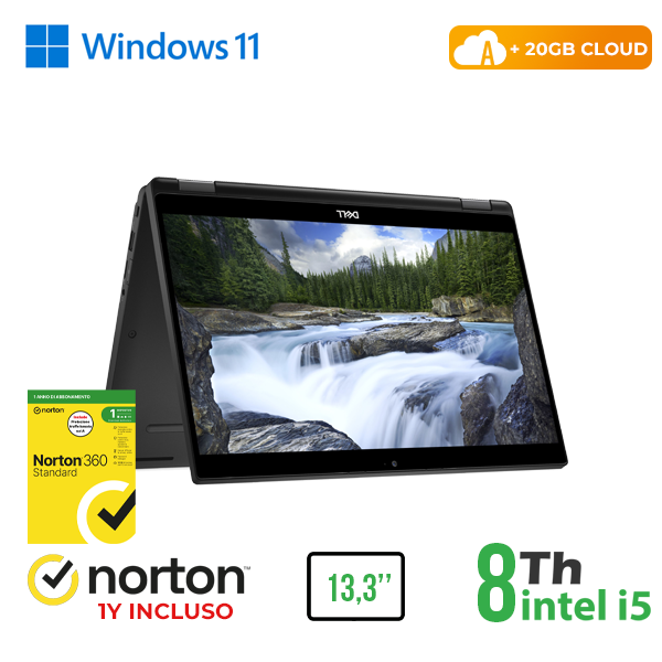 NOTEBOOK DELL 2in1 7390 13,3" TOUCH INTEL i5-8GEN 8GB RAM 256GB SSD WINDOWS 11 PRO + NORTON 360 + 20GB CLOUD cod.RN42522319 - immagine 2