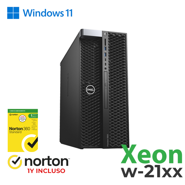 WORKSTATION DELL 5820 TOWER INTEL XEON W2xxx 16GB RAM 512GB SSD NVIDIA QUADRO P2000 5GB WIN 11 PRO + NORTON 360 cod.RN47034311