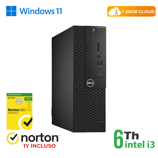 PC DELL SFF Optiplex 3050-5050 INTEL i3-6GEN 8GB RAM 256GB SSD WIN 11 PRO + 20GB CLOUD + NORTON ANTIVIRUS cod.RN44422311