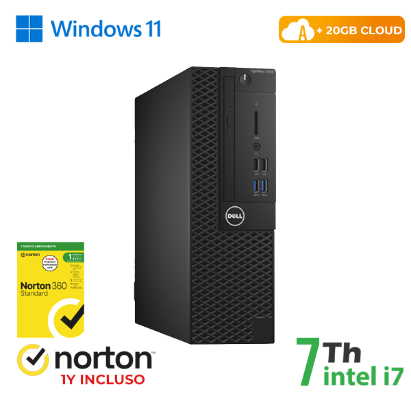 PC DELL SFF Optiplex 3050-7050 INTEL i7-7GEN 8GB RAM 256GB SSD WIN 11 PRO + 20GB CLOUD + NORTON ANTIVIRUS cod.RN44622311