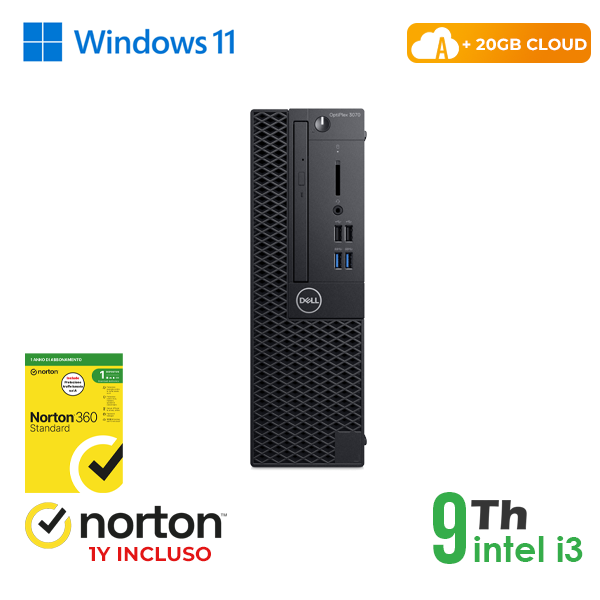 PC DELL SFF Optiplex 3070-5070 INTEL i3-9GEN 8GB RAM 256GB SSD WIN 11 PRO + 20GB CLOUD + NORTON ANTIVIRUS cod.RN44422312