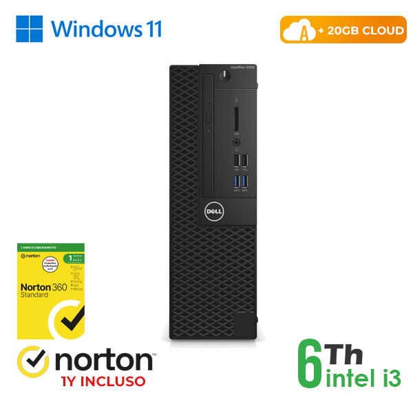 PC DELL SFF Optiplex 3050-5050 INTEL i3-6GEN 8GB RAM 128GB SSD + 500GB HD WIN 11 PRO + 20GB CLOUD + NORTON ANTIVIRUS cod.RN44424311