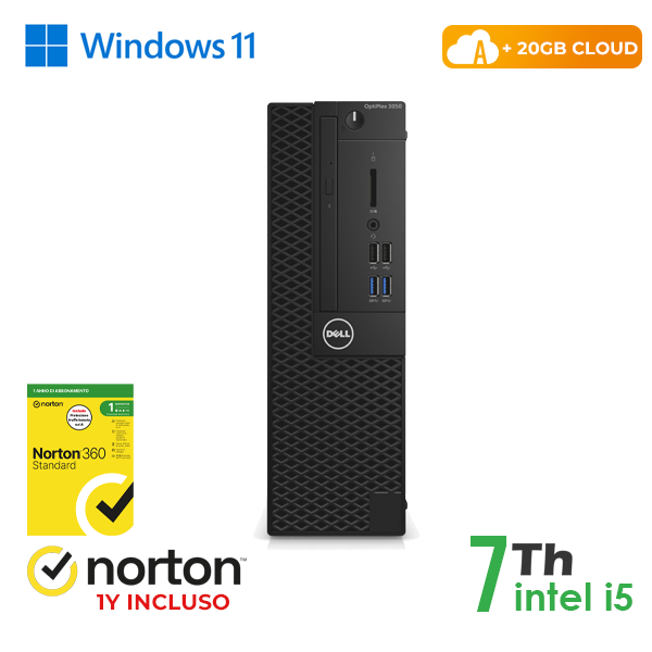 PC DELL SFF Optiplex 3050-7050 INTEL i5-7GEN 8GB RAM 128GB SSD + 500GB HD WIN 11 PRO + 20GB CLOUD + NORTON ANTIVIRUS cod.RN44524311