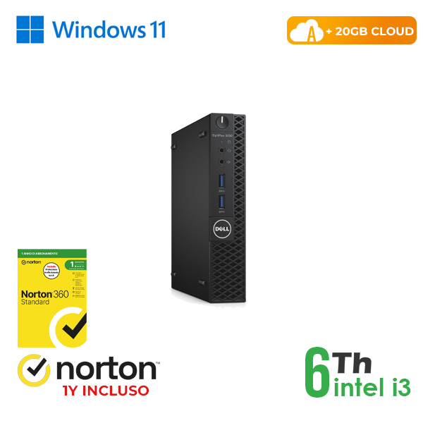 Mini PC DELL Optiplex 3050-5050M INTEL i3-6GEN 8GB RAM 128GB SSD HDMI WIN 11 PRO + NORTON 360 + 20GB CLOUD cod.RN45421311