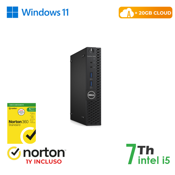 Mini PC DELL Optiplex 3050-5050M INTEL i5-7GEN 16GB RAM 128GB SSD HDMI WIN 11 PRO + NORTON 360 + 20GB CLOUD cod.RN45531311