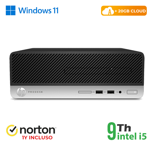 PC HP 600 G5 SFF INTEL i5-9GEN 16GB RAM 128GB SSD + 500GBHD WIN 11 PRO + NORTON ANTIVIRUS + 20GB CLOUD cod.RN64534312