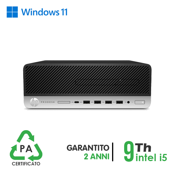 PC HP 600-800 G5 SFF INTEL i5-9GEN 16GB RAM 256GB SSD WIN 11 PRO CERTIFICATO PER PA GARANZIA 24MESI cod.PA64532211