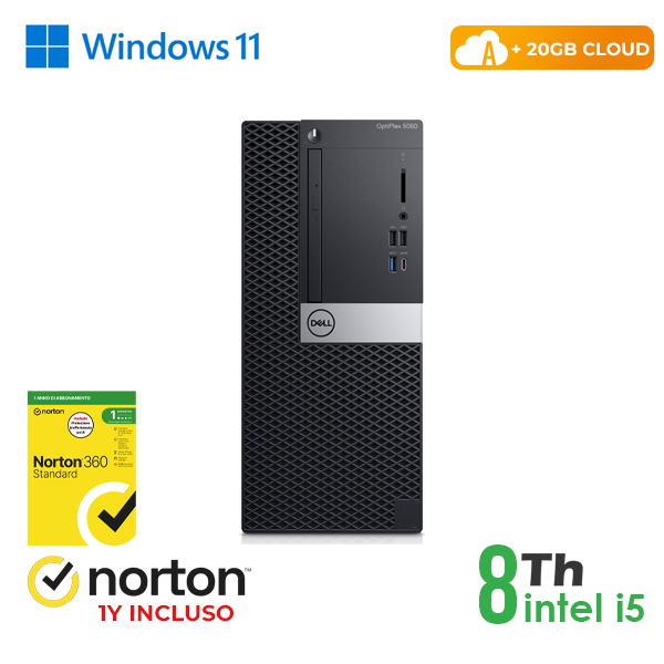PC DELL 5060 TOWER INTEL i5-8GEN 8GB RAM 256GB SSD HDMI WIN 11 PRO UPG + NORTON ANTIVIRUS + 20GB CLOUD cod.RN41522312