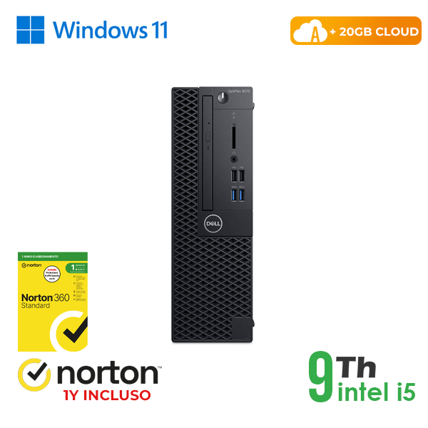 PC DELL SFF Optiplex 3070-5070 INTEL i5-9GEN 16GB RAM 256GB SSD WIN 11 PRO + 20GB CLOUD + NORTON ANTIVIRUS cod.RN44532311