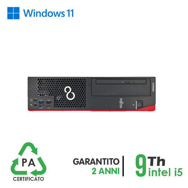 PC FUJITSU D958 DT INTEL i5-9GEN 16GB RAM 256GB SSD WIN 11 PRO CERTIFICATO PER PA GARANZIA 24MESI cod.PA54532211
