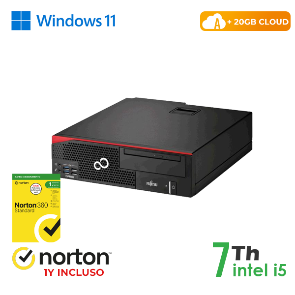 PC FUJITSU D556/756 SFF INTEL i5-7GEN 8GB RAM 256GB SSD WIN 11 PRO UPG + NORTON ANTIVIRUS + 20GB CLOUD cod.RN54522315