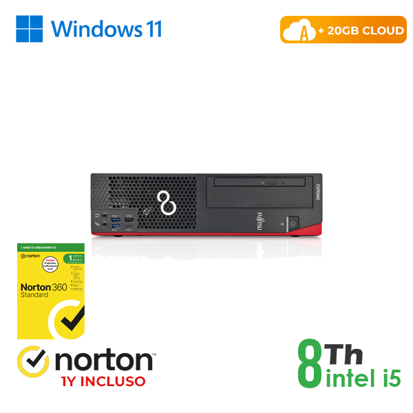 PC FUJITSU D958 SFF INTEL i5-8GEN 8GB RAM 256GB SSD WIN 11 PRO UPG + NORTON ANTIVIRUS + 20GB CLOUD cod.RN54522316