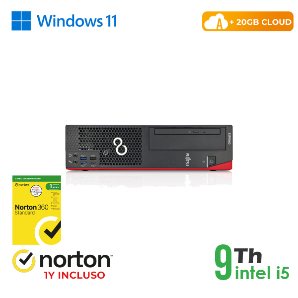 PC FUJITSU D958 SFF INTEL i5-9GEN 16GB RAM 256GB SSD WIN 11 PRO UPG + NORTON ANTIVIRUS + 20GB CLOUD cod.RN54532312