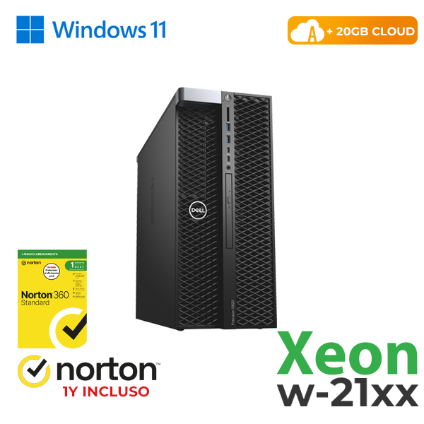 WORKSTATION DELL T5820 TOWER INTEL XEON W21xx 32GB RAM 512GB SSD NVIDIA QUADRO P2000 5GB WIN 11 PRO + NORTON 360 + CLOUD 20GB cod.RN47044312